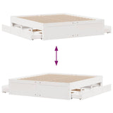 Bed Frame without Mattress with Drawers White 180x200 cm Super King Solid Wood Pine