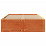 Bed Frame without Mattress with Drawers Wax Brown 140x190 cm Solid Wood Pine