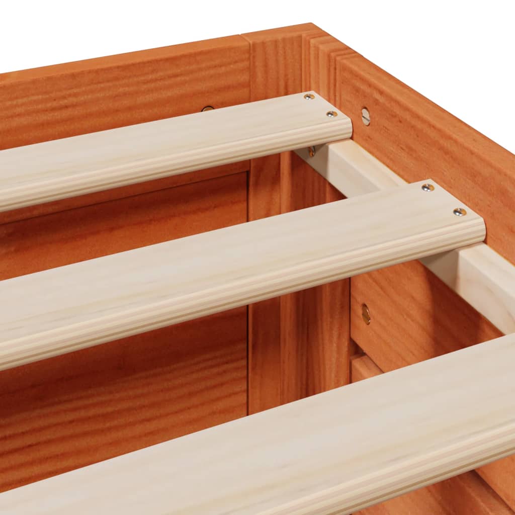 Bed Frame without Mattress with Drawers Wax Brown 140x190 cm Solid Wood Pine