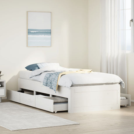 Bed Frame Without Mattress With Drawers Super King Solid Wood Pine