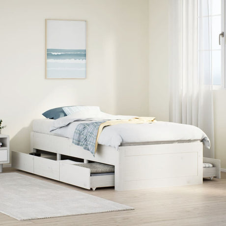 Bed Frame Without Mattress With Drawers Super King Solid Wood Pine
