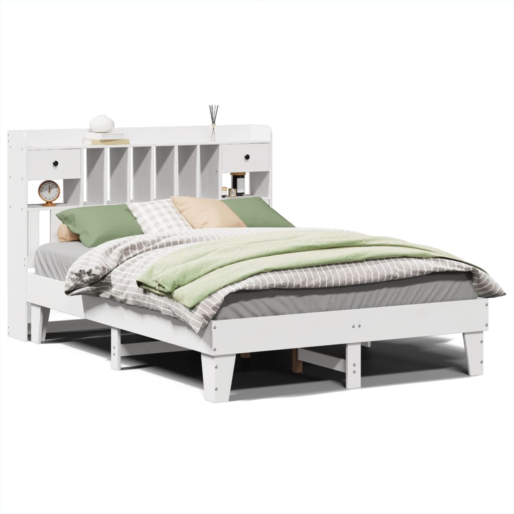 Bed Frame without Mattress White 160x200 cm Solid Wood Pine