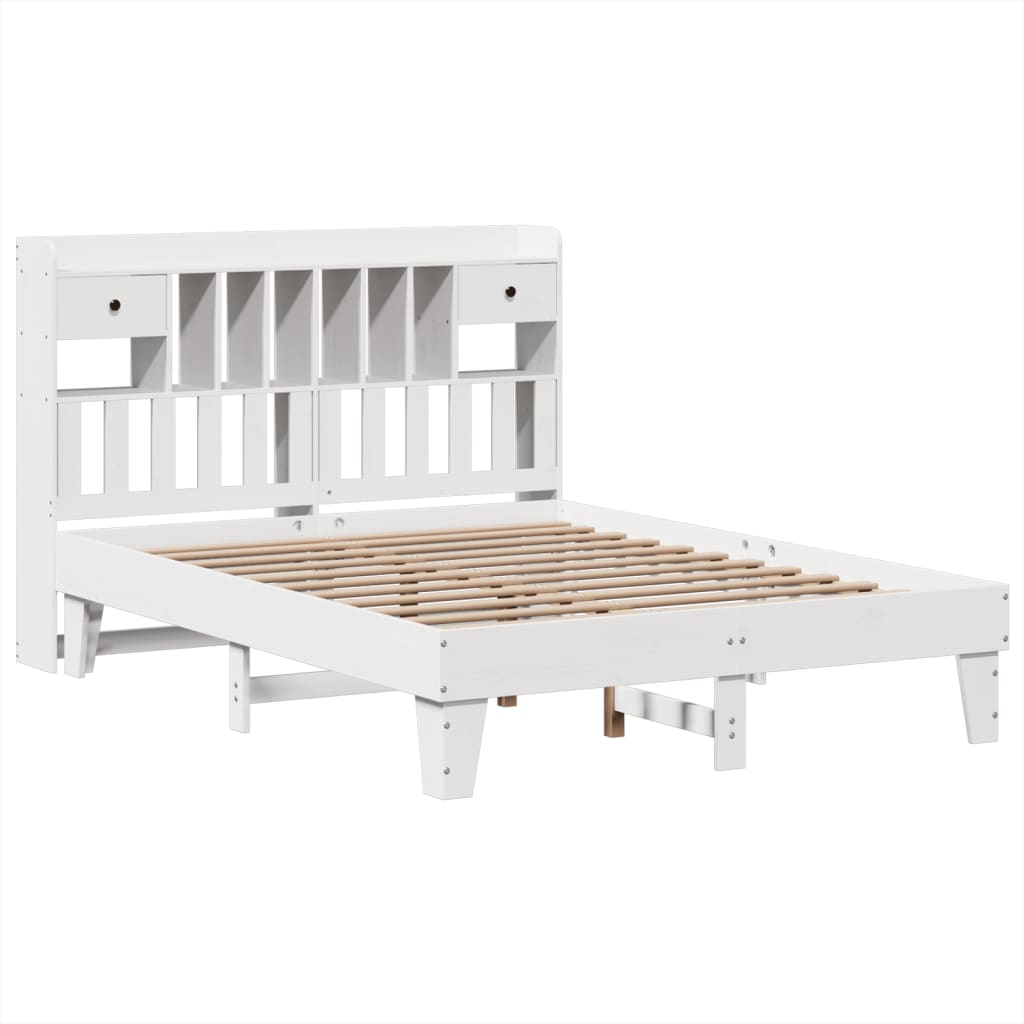 Bed Frame without Mattress White 160x200 cm Solid Wood Pine