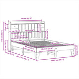 Bed Frame without Mattress White 160x200 cm Solid Wood Pine