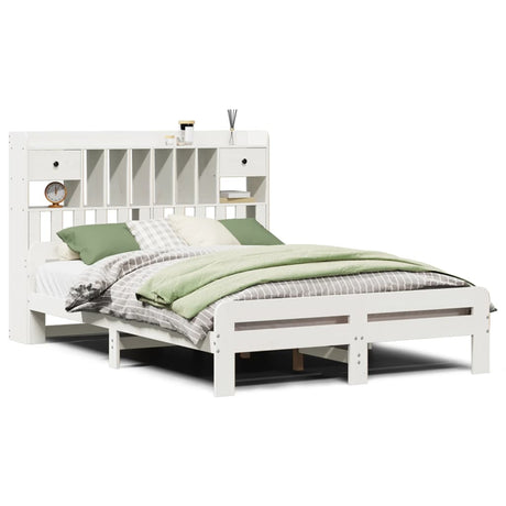 Bookcase Bed Without Mattress King Size Solid Wood Pine