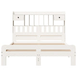 Bookcase Bed without Mattress White 140x190 cm Solid Wood Pine
