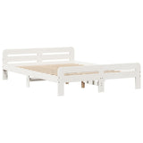 Bookcase Bed without Mattress White 140x190 cm Solid Wood Pine