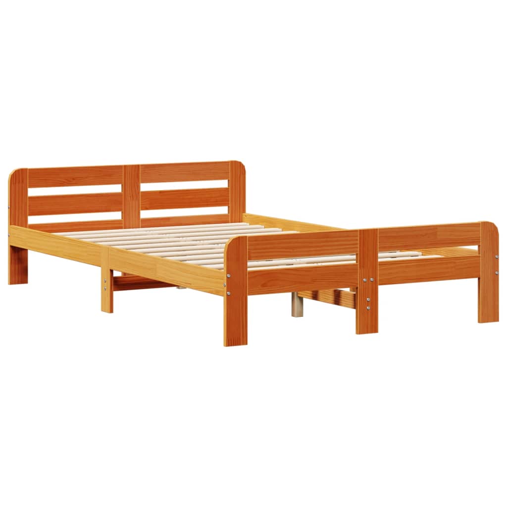 Bookcase Bed without Mattress Wax Brown 120x190 cm Small Double Solid Wood Pine