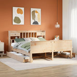 Bookcase Bed Without Mattress Solid Wood Pine