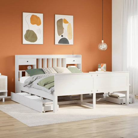 Bookcase Bed Without Mattress Solid Wood Pine