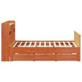 Bookcase Bed Without Mattress Solid Wood Pine
