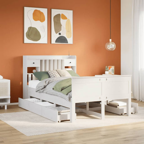 Bookcase Bed Without Mattress Solid Wood Pine