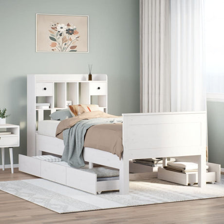 Bookcase Bed Without Mattress Solid Wood Pine