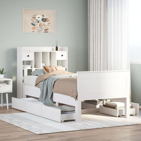 Bookcase Bed Without Mattress Solid Wood Pine