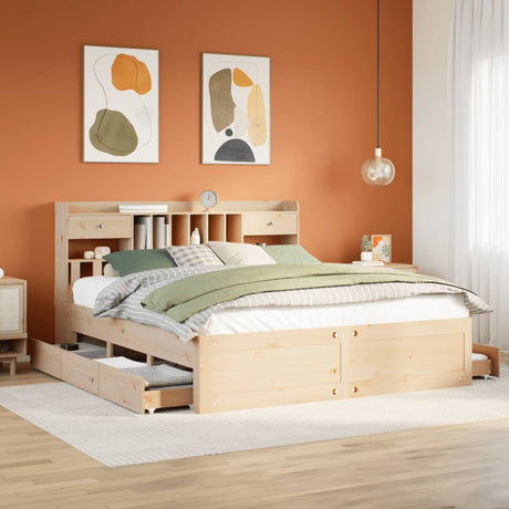 Bookcase Bed Without Mattress Solid Wood Pine