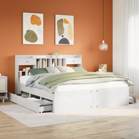 Bookcase Bed Without Mattress Solid Wood Pine