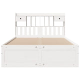 Bookcase Bed without Mattress White 160x200 cm Solid Wood Pine