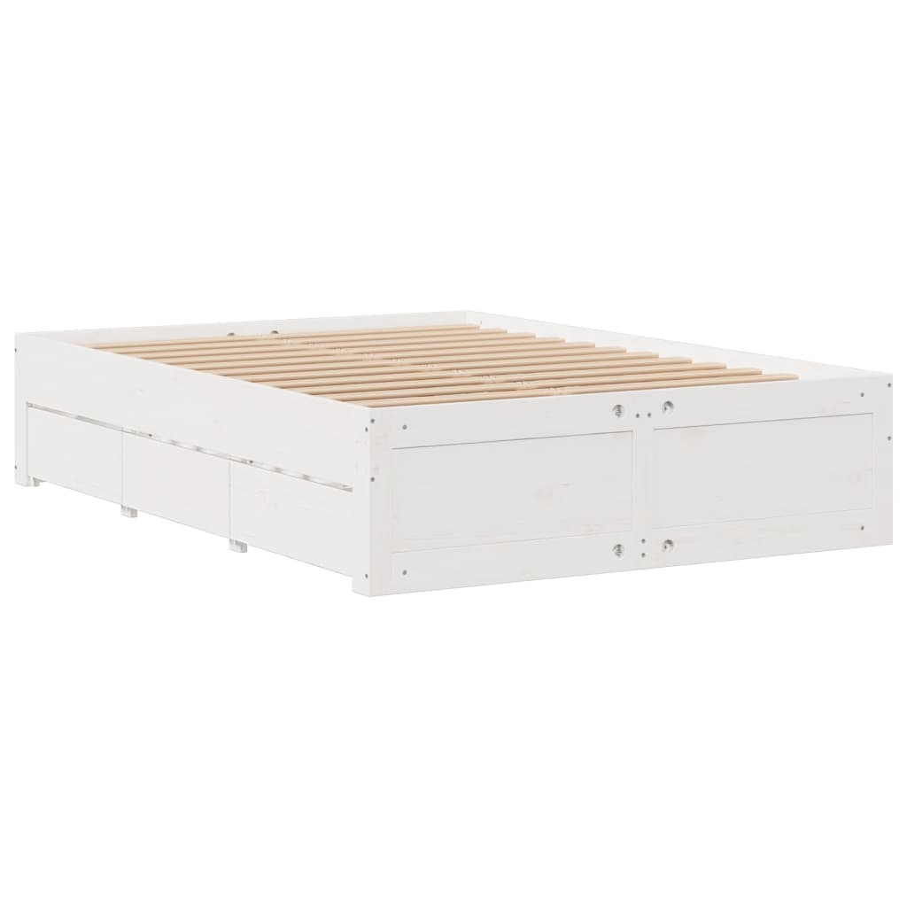 Bookcase Bed without Mattress White 160x200 cm Solid Wood Pine