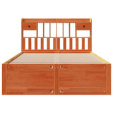 Bookcase Bed without Mattress Wax Brown 140x200 cm Solid Wood Pine