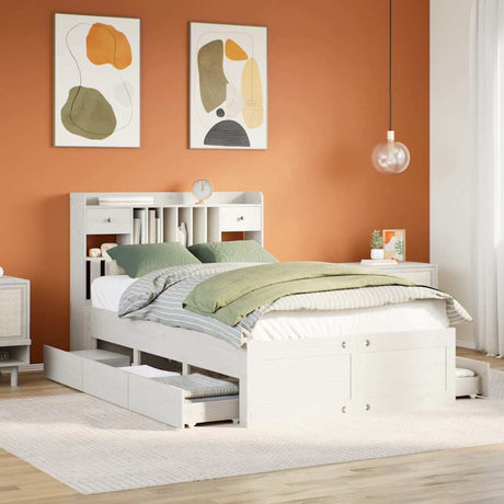 Bookcase Bed Without Mattress Solid Wood Pine