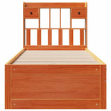 Bookcase Bed without Mattress Wax Brown 90x200 cm Solid Wood Pine