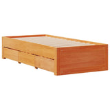 Bookcase Bed without Mattress Wax Brown 90x200 cm Solid Wood Pine