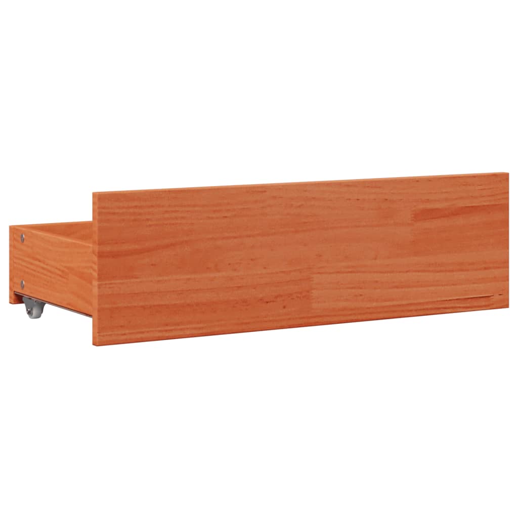 Bookcase Bed without Mattress Wax Brown 90x200 cm Solid Wood Pine