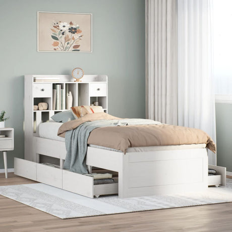 Bookcase Bed Without Mattress Solid Wood Pine