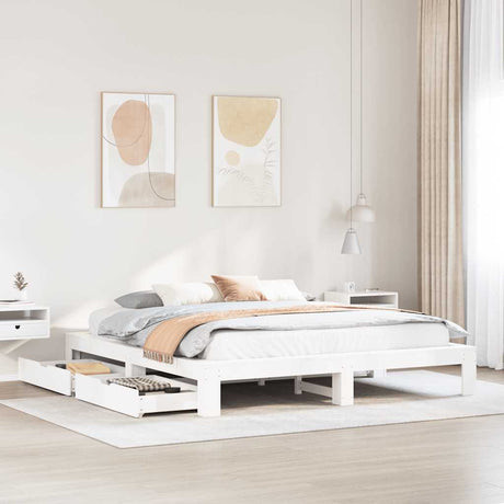 Bed Frame Without Mattress King Size Solid Wood Pine