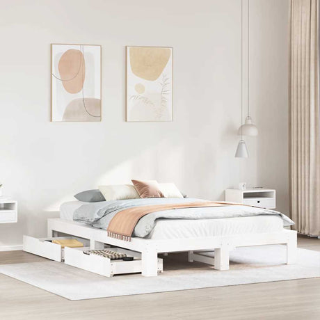 Bed Frame Without Mattress King Size Solid Wood Pine
