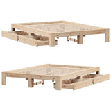 Bed Frame without Mattress 150x200 cm King Size Solid Wood Pine