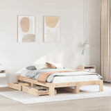 Bed Frame without Mattress 150x200 cm King Size Solid Wood Pine