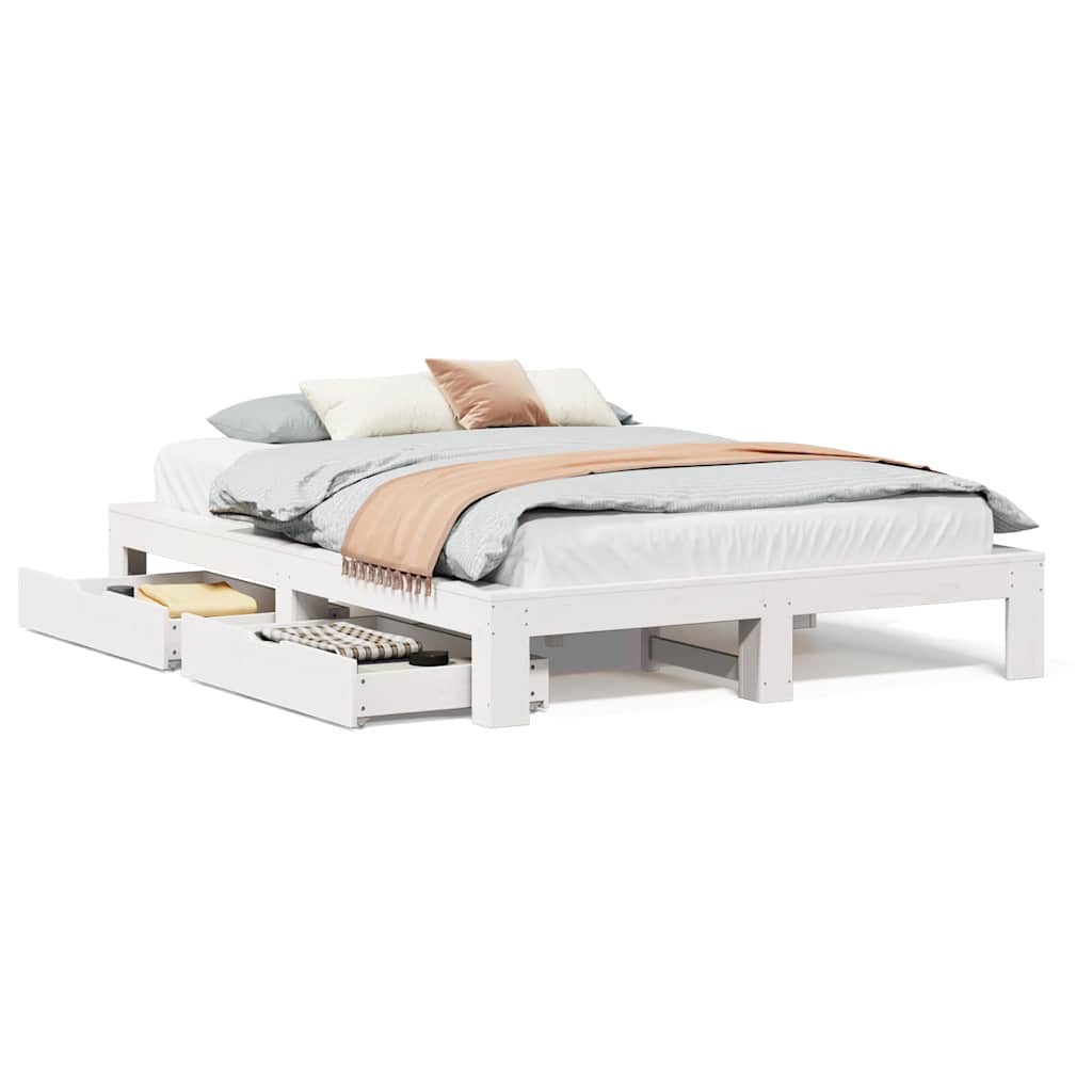 Bed Frame Without Mattress King Size Solid Wood Pine