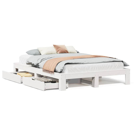 Bed Frame Without Mattress King Size Solid Wood Pine