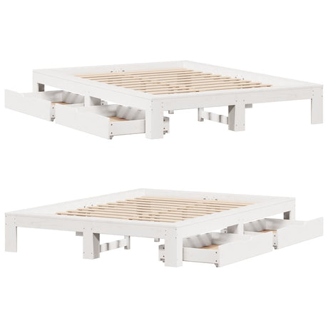 Bed Frame Without Mattress King Size Solid Wood Pine