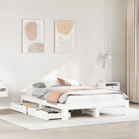 Bed Frame Without Mattress King Size Solid Wood Pine