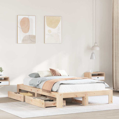 Bed Frame Without Mattress King Size Solid Wood Pine