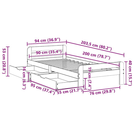 Bed Frame Without Mattress Solid Wood Pine