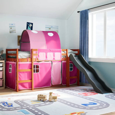 Kids' Loft Bed With Tunnel Blue Solid Wood Pine