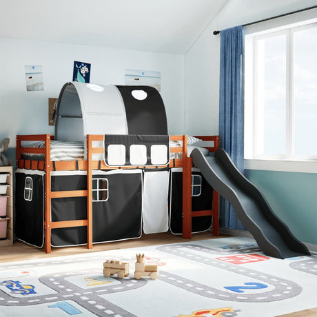 Kids' Loft Bed With Tunnel Blue Solid Wood Pine