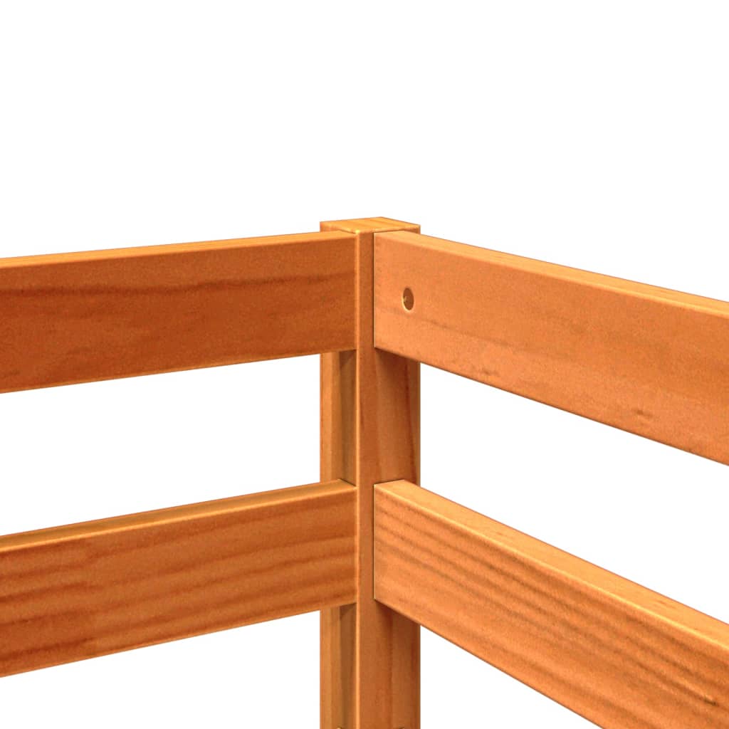 Kids' Loft Bed With Tower Blue Solid Wood Pine