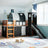 Kids' Loft Bed With Tower Blue Solid Wood Pine