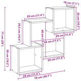 Wall Cabinet 78X18X71 Cm Engineered Wood