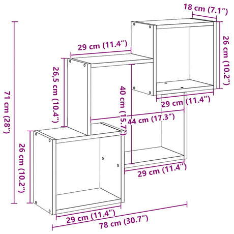 Wall Cabinet 78X18X71 Cm Engineered Wood