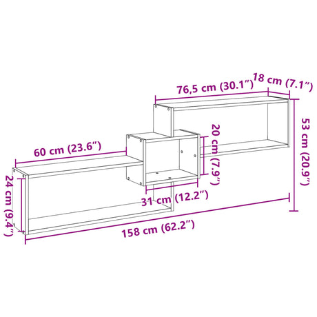 Wall Cabinet 158X18X53 Cm Engineered Wood