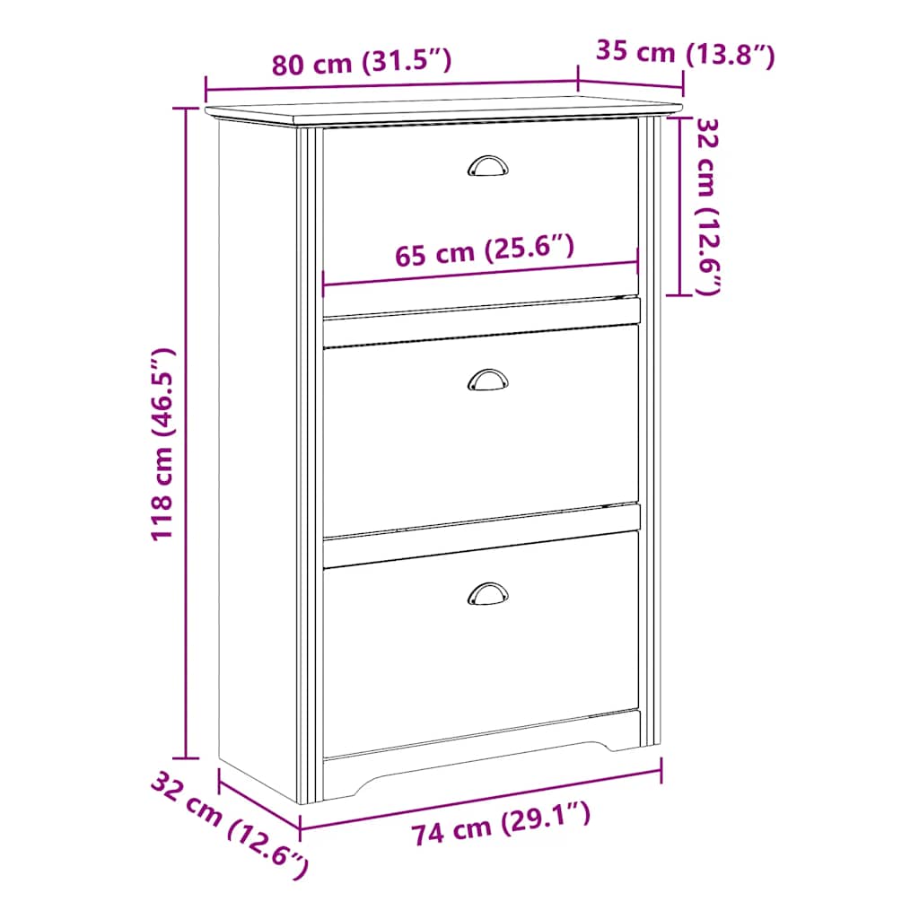 Shoe Rack Bodo 80X35X118 Cm