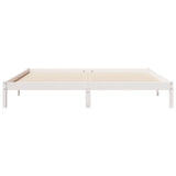 Extra Long Bed Frame without Mattress White 200x210 cm Solid Wood Pine