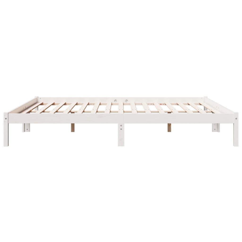 Extra Long Bed Frame without Mattress White 200x210 cm Solid Wood Pine