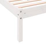 Extra Long Bed Frame without Mattress White 200x210 cm Solid Wood Pine