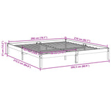 Extra Long Bed Frame without Mattress White 200x210 cm Solid Wood Pine